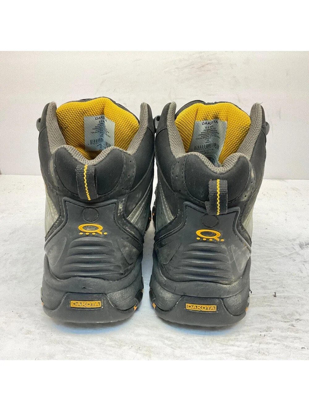 DAKOTA Men's Mid-Cut Quad Comfort Steel Toe Work Boots Black Size 8.5W/L